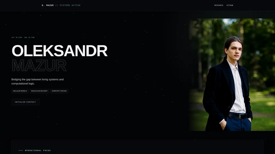 Homepage snapshot at launch