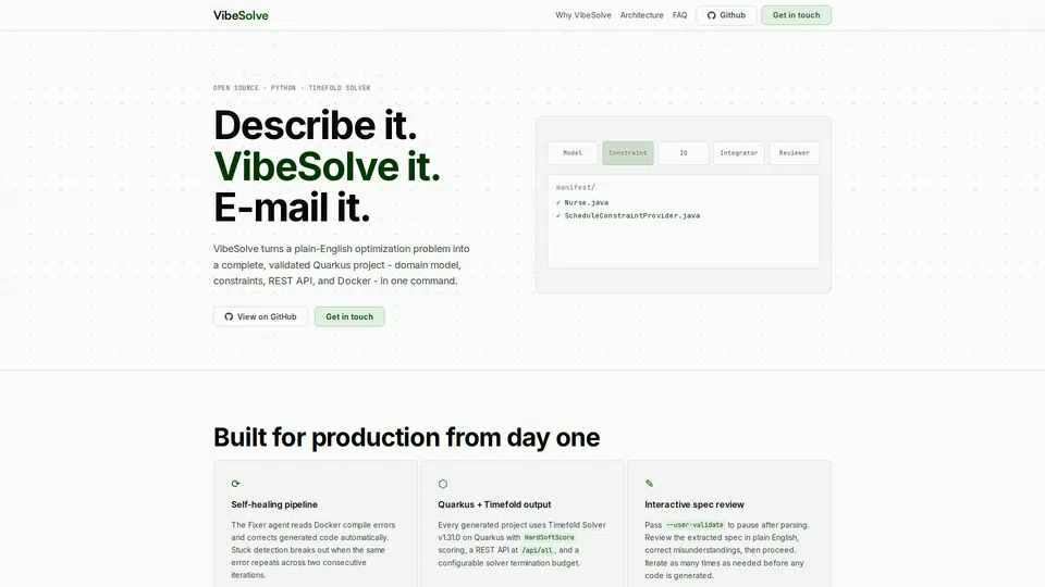Homepage snapshot at launch