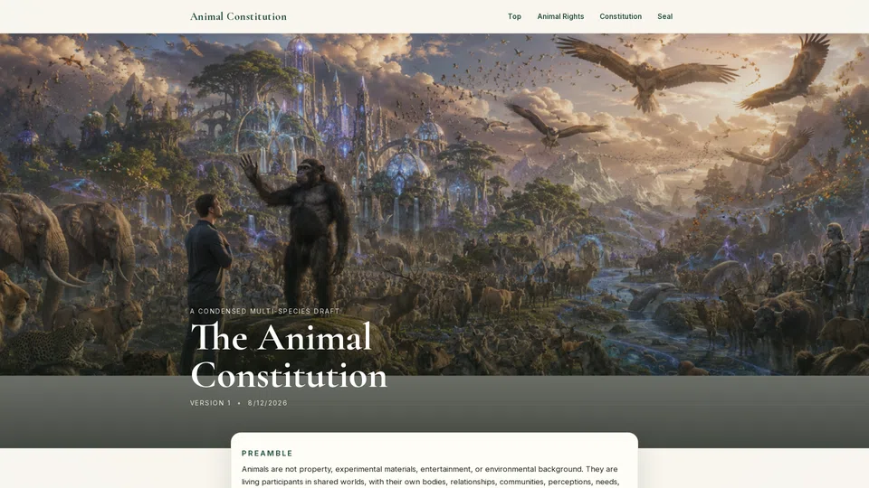 Homepage snapshot at launch