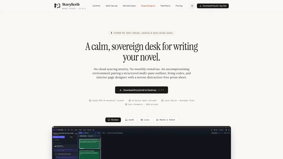 Homepage snapshot at launch