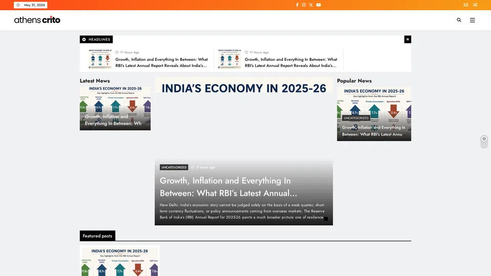 Homepage snapshot at launch