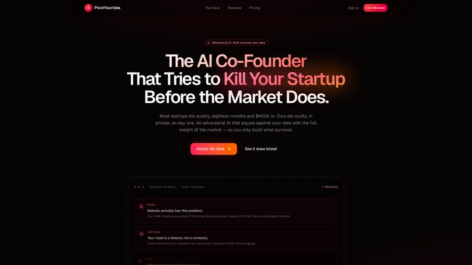 Homepage snapshot at launch