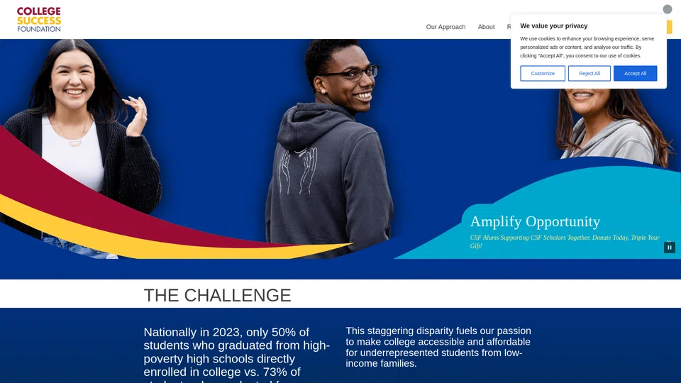 Homepage snapshot at launch