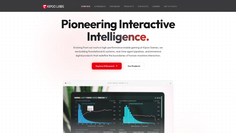Homepage snapshot at launch
