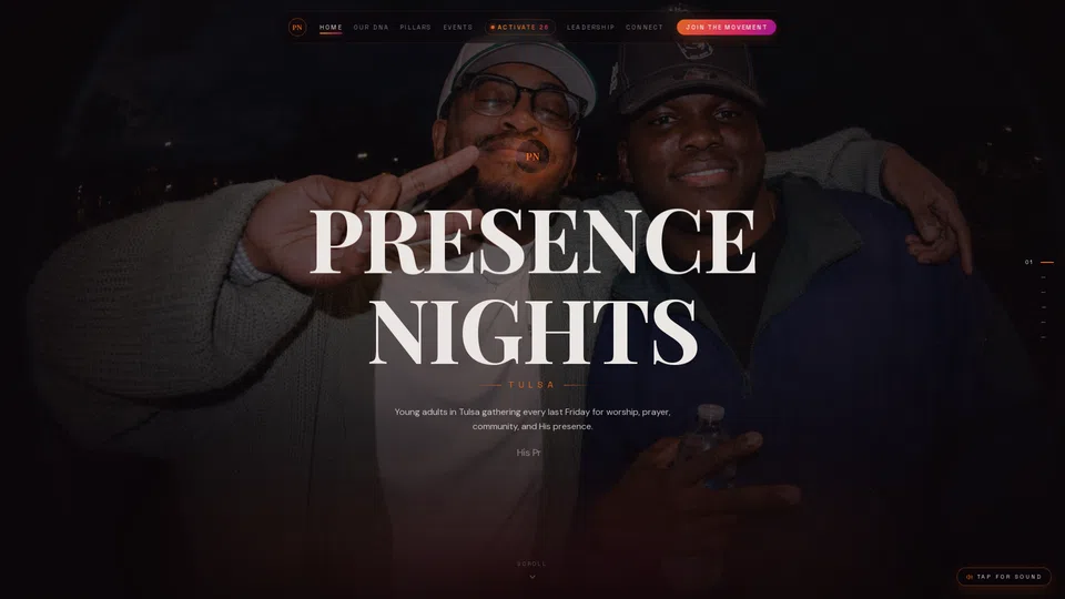 Homepage snapshot at launch