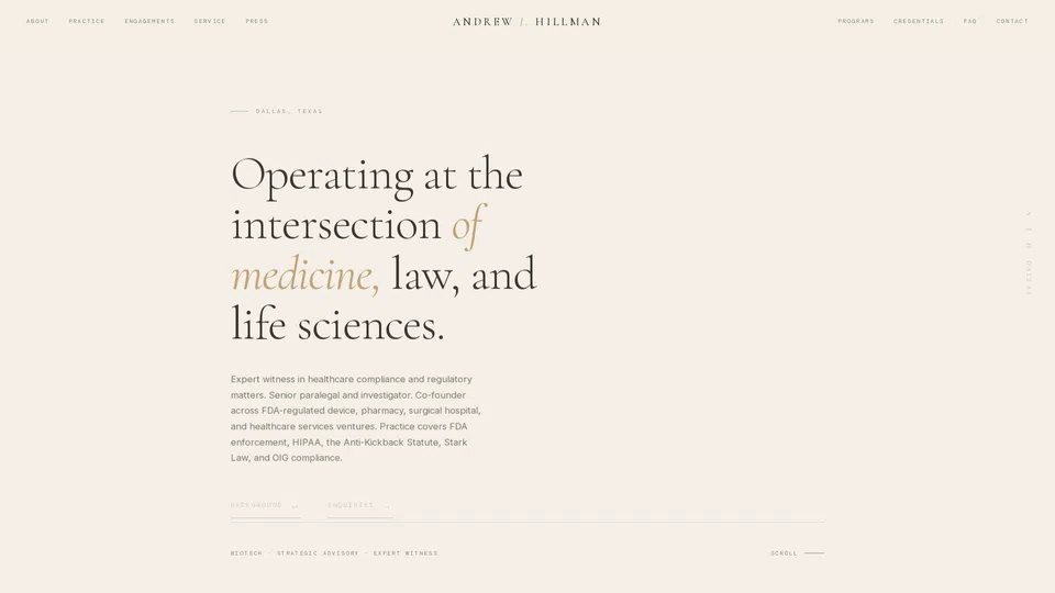 Homepage snapshot at launch