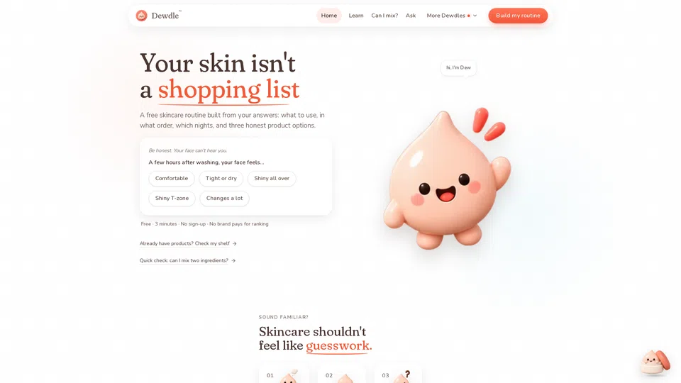 Homepage snapshot at launch