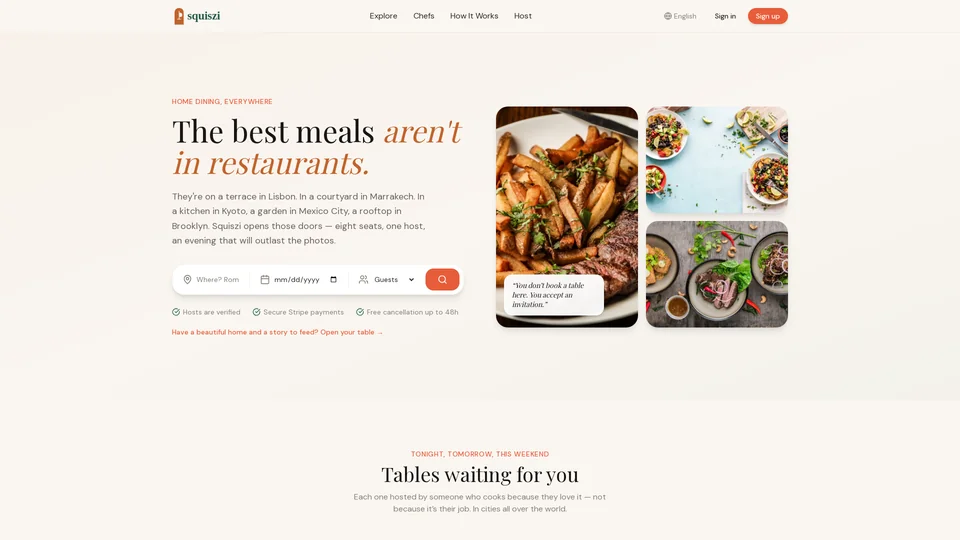 Homepage snapshot at launch