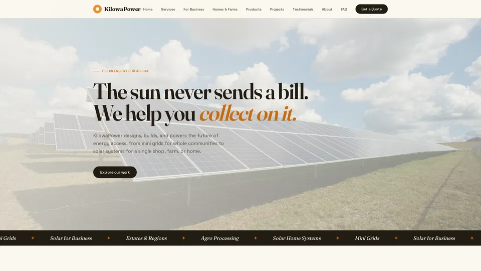 Homepage snapshot at launch