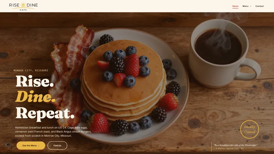 Homepage snapshot at launch