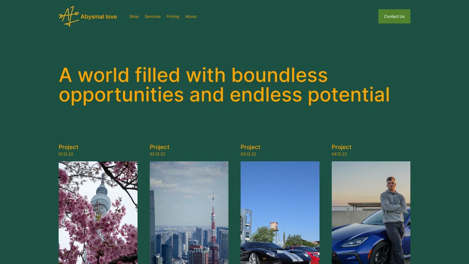 Homepage snapshot at launch