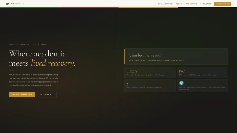 Homepage snapshot at launch