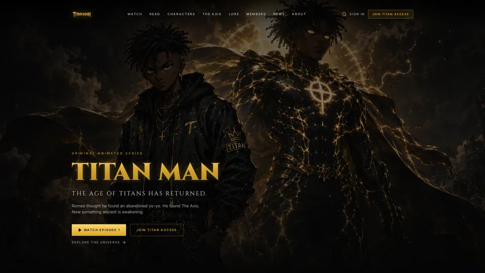 Homepage snapshot at launch