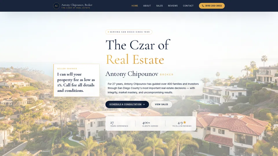Homepage snapshot at launch