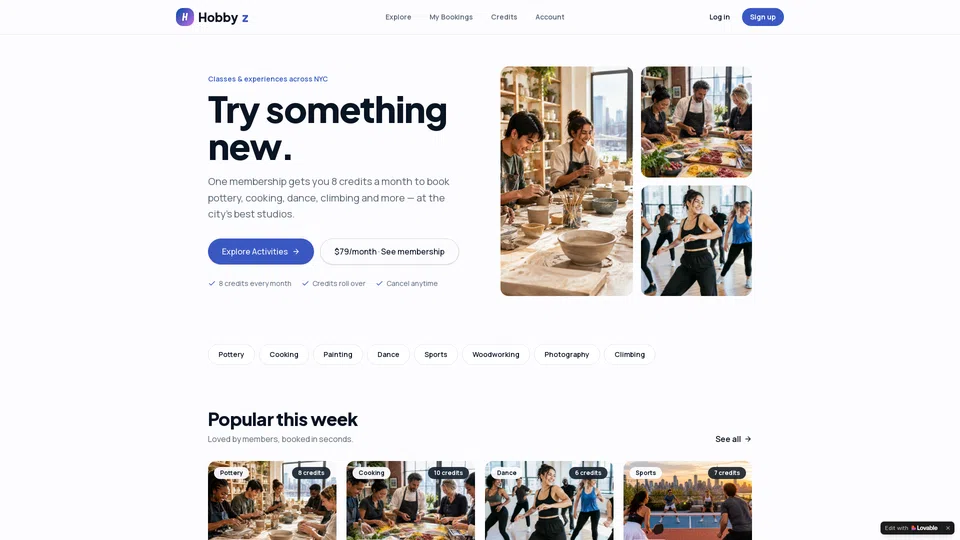 Homepage snapshot at launch