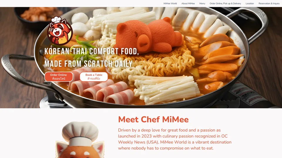 Homepage snapshot at launch