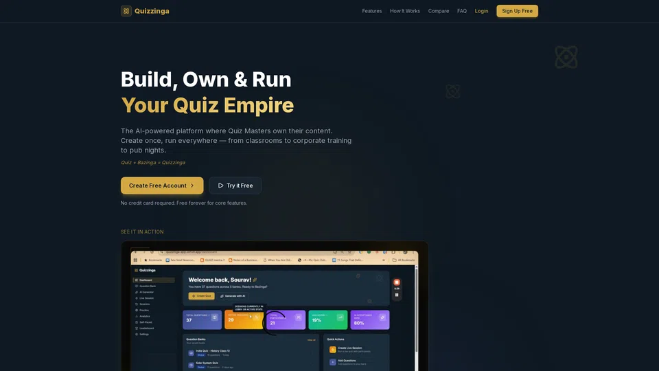 Homepage snapshot at launch