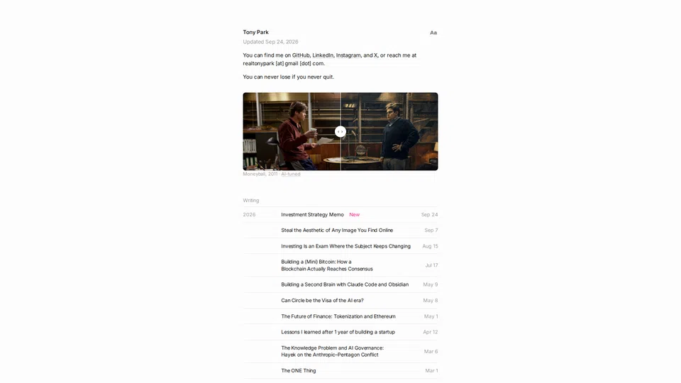 Homepage snapshot at launch