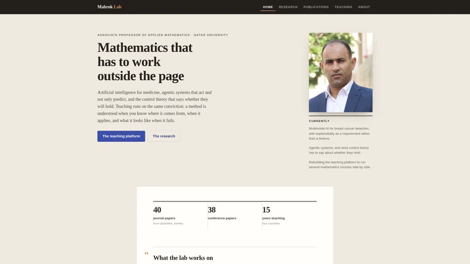 Homepage snapshot at launch