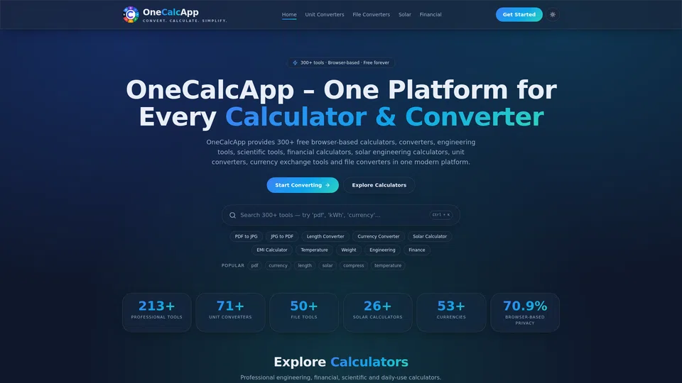 Homepage snapshot at launch