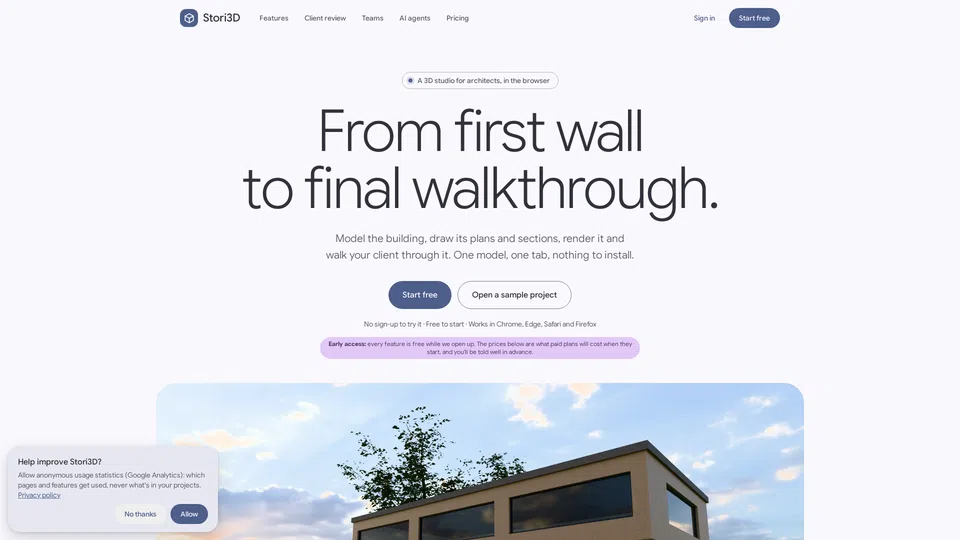 Homepage snapshot at launch