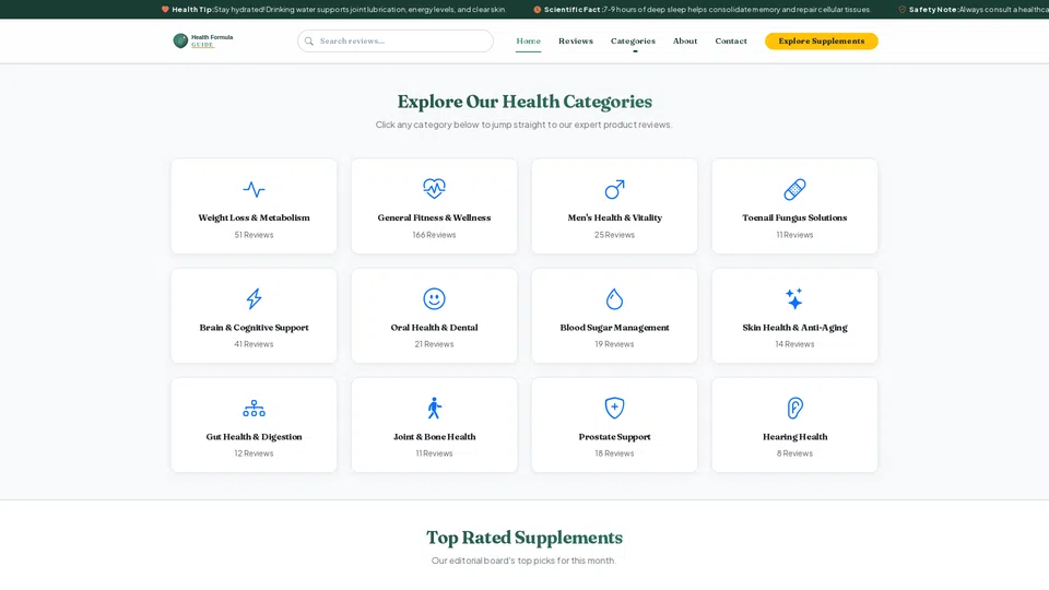 Homepage snapshot at launch
