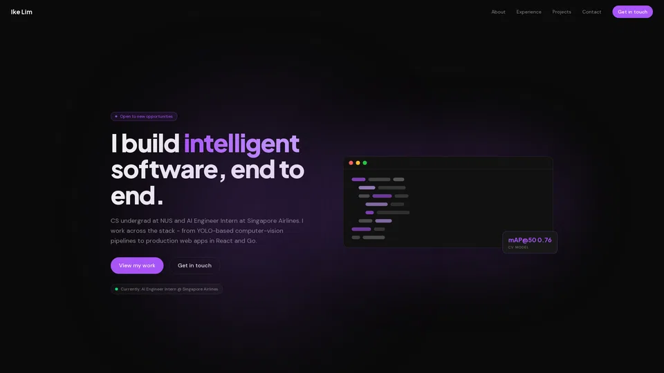 Homepage snapshot at launch