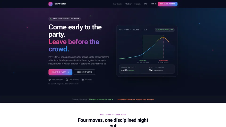 Homepage snapshot at launch