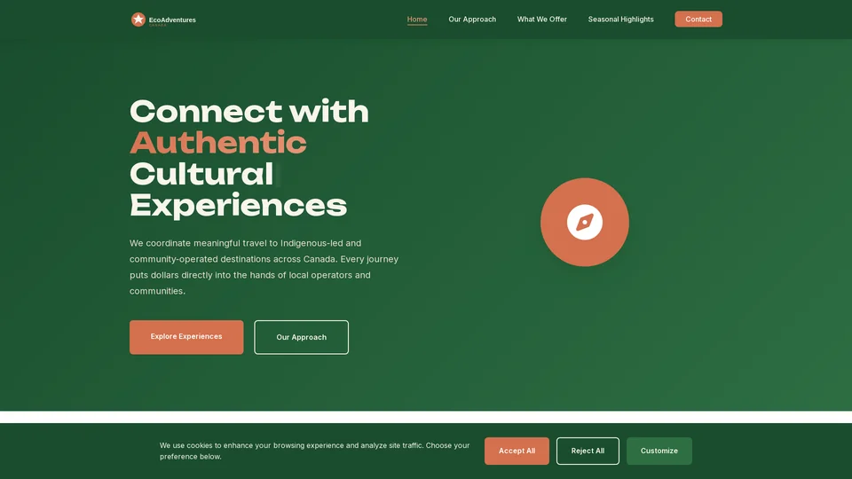 Homepage snapshot at launch