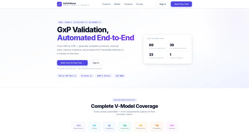 Homepage snapshot at launch