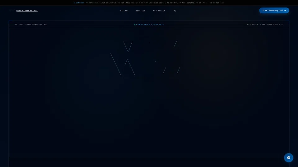 Homepage snapshot at launch