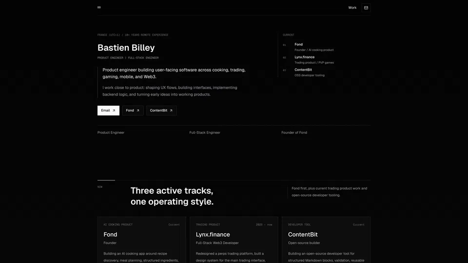 Homepage snapshot at launch