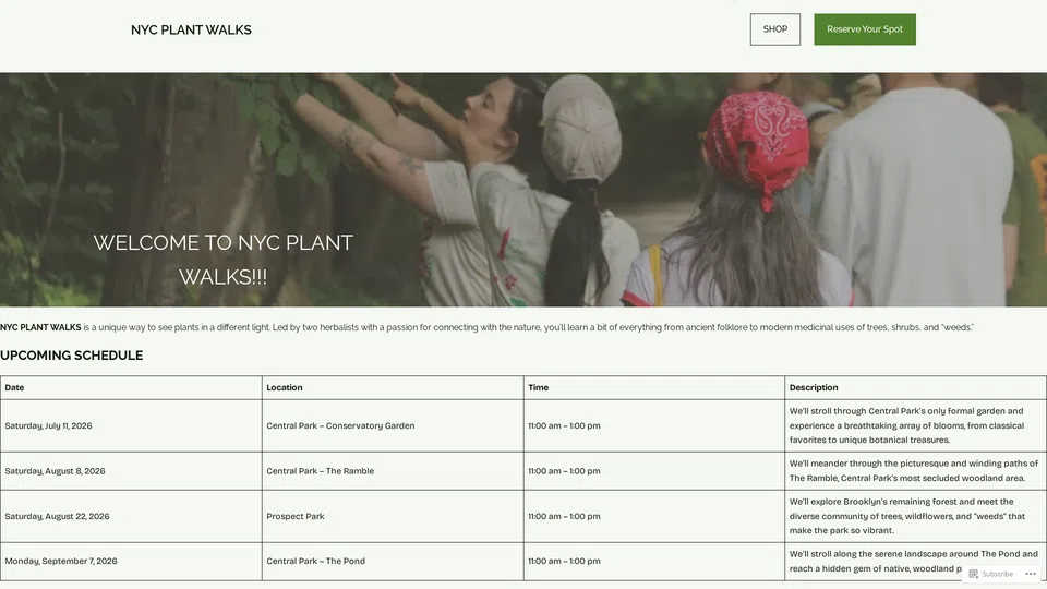 Homepage snapshot at launch