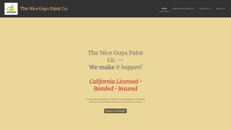 Homepage snapshot at launch