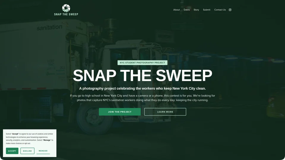 Homepage snapshot at launch