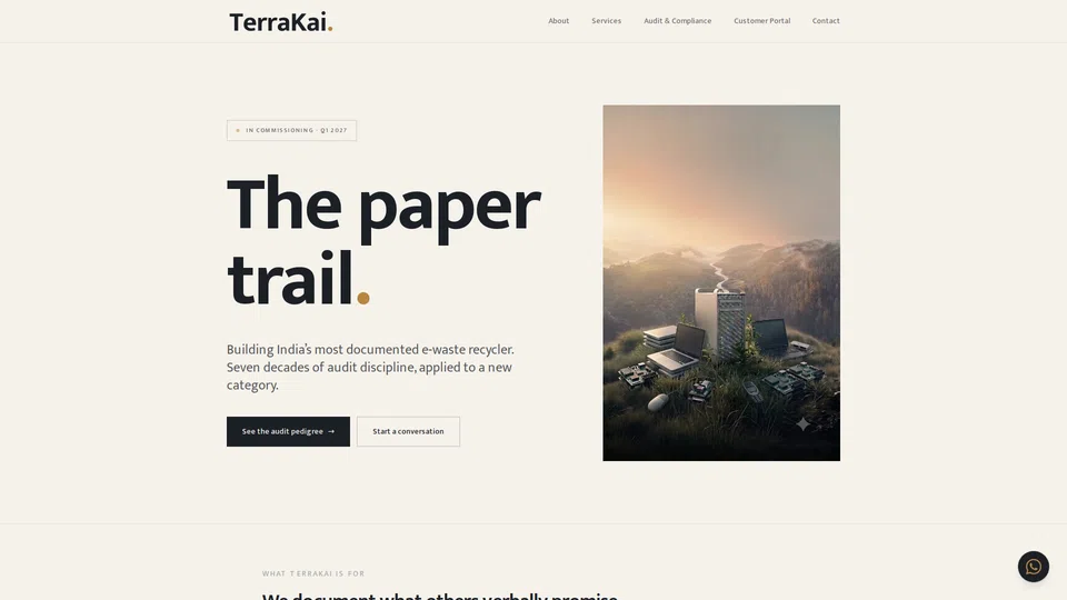 Homepage snapshot at launch