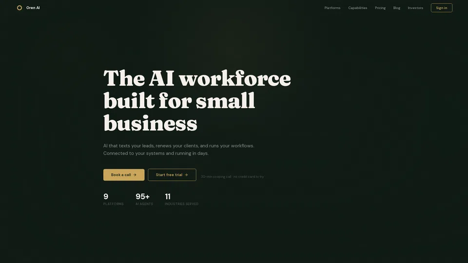 Homepage snapshot at launch