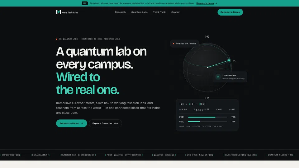 Homepage snapshot at launch