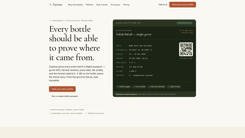 Homepage snapshot at launch