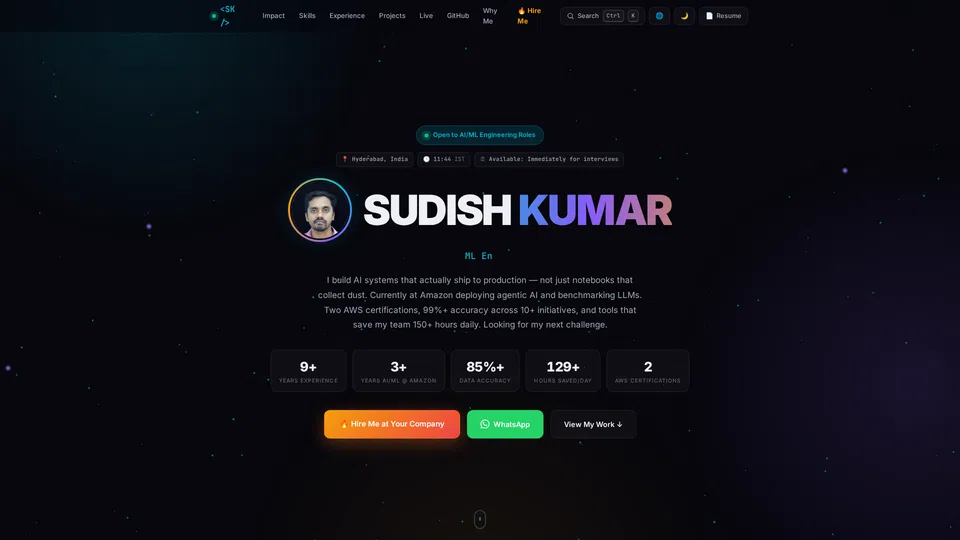 Homepage snapshot at launch