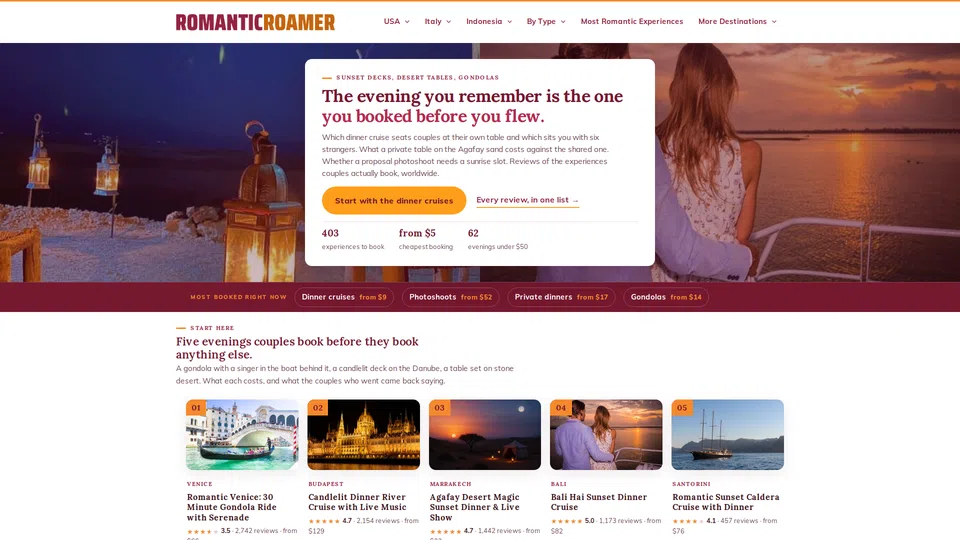 Homepage snapshot at launch