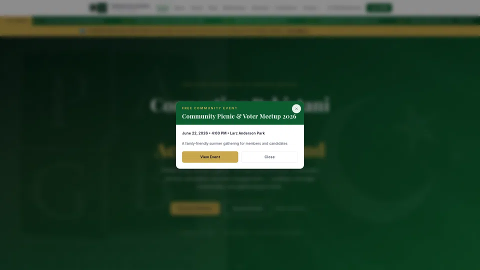 Homepage snapshot at launch