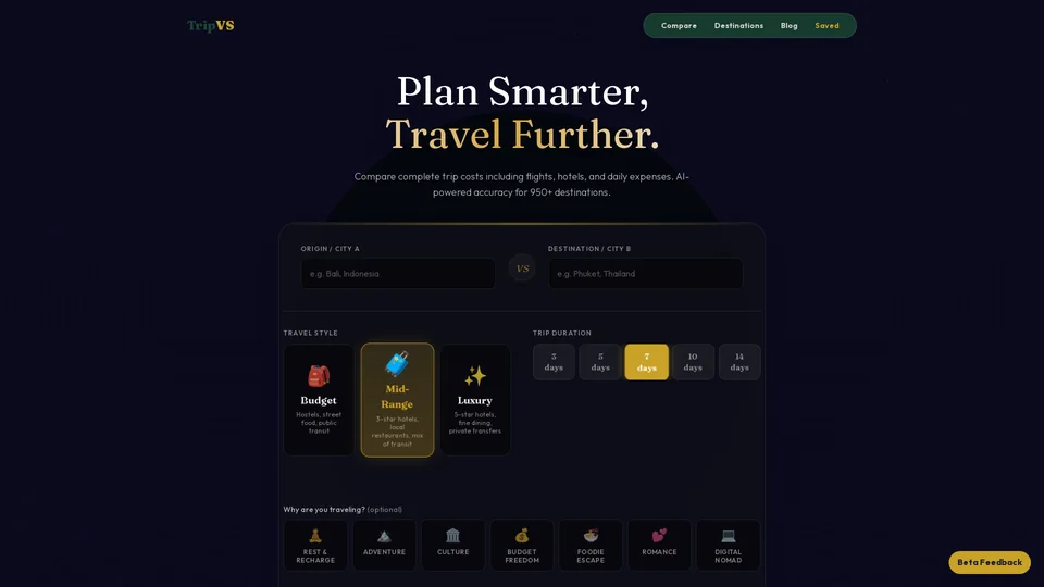 Homepage snapshot at launch