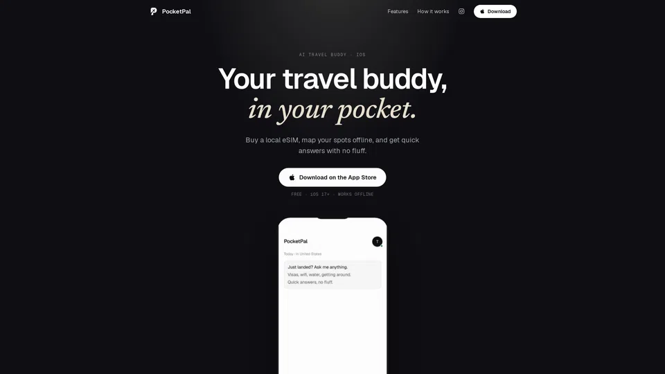 Homepage snapshot at launch