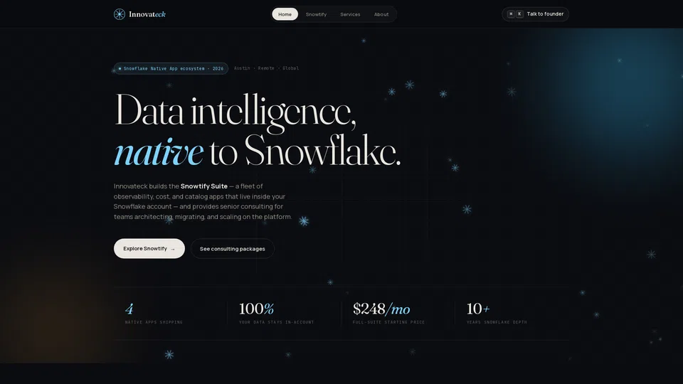 Homepage snapshot at launch