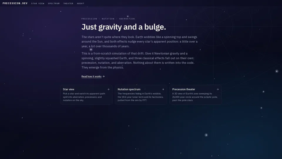 Homepage snapshot at launch