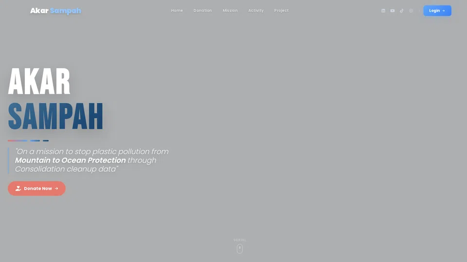 Homepage snapshot at launch