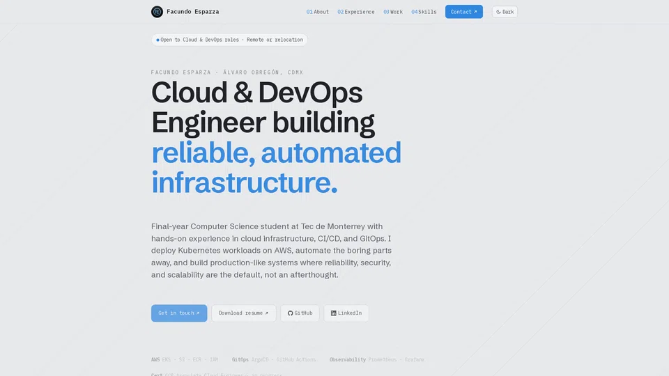 Homepage snapshot at launch