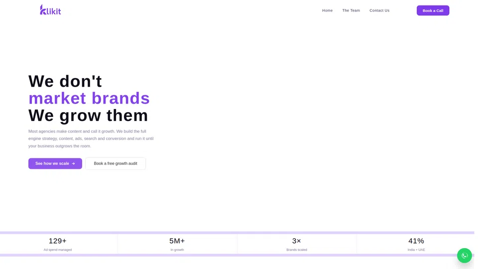 Homepage snapshot at launch