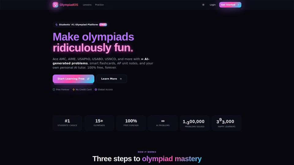 Homepage snapshot at launch
